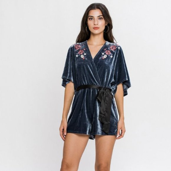 Flying Tomato Boho Velvet Romper - Picture 5 of 9